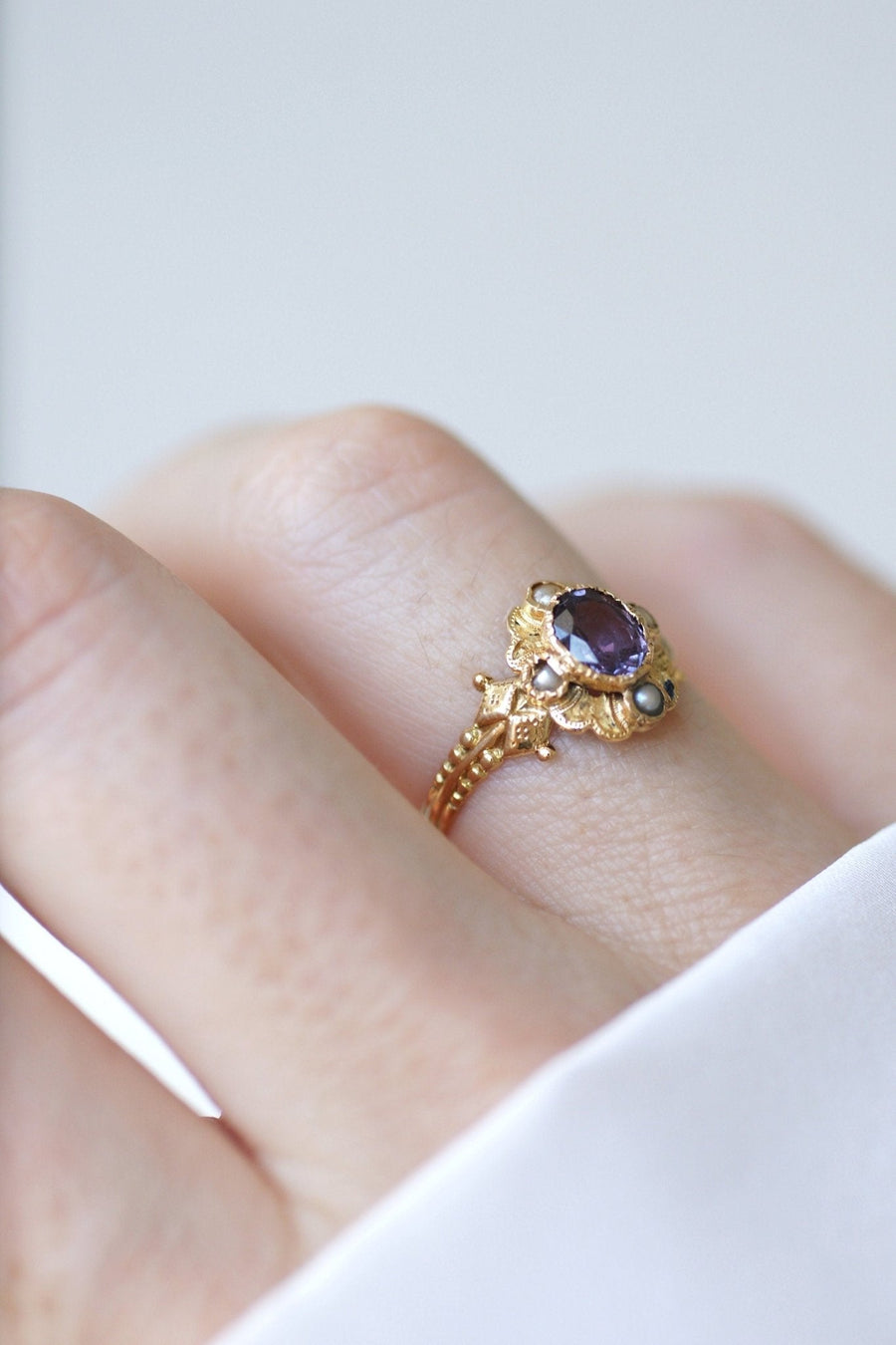 アンティークリング モーヴサファイア 0.90Ct - Galerie Pénélope（ギャラリー ペネロープ