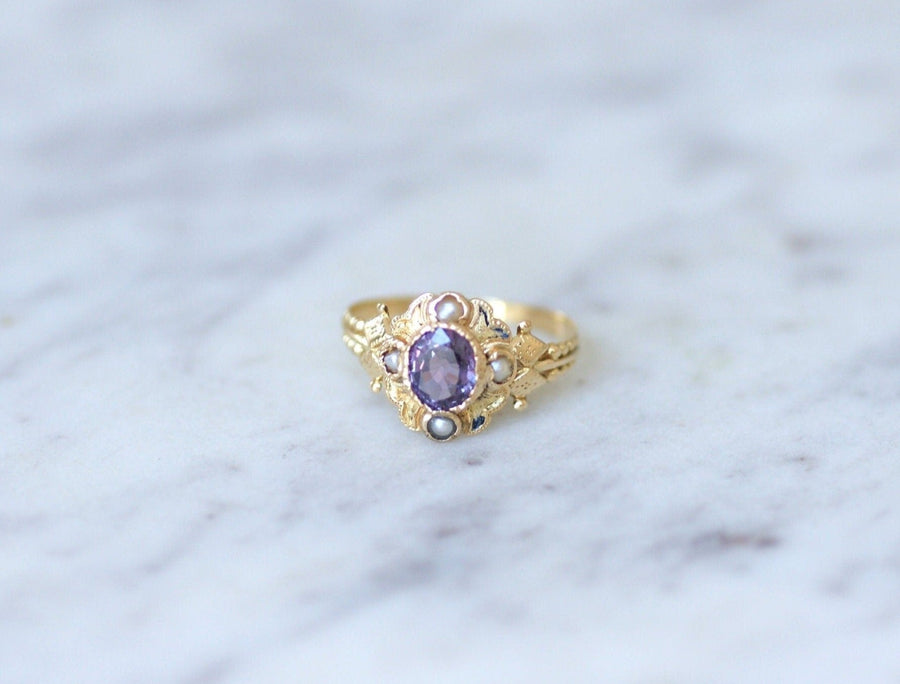 アンティークリング モーヴサファイア 0.90Ct - Galerie Pénélope（ギャラリー ペネロープ
