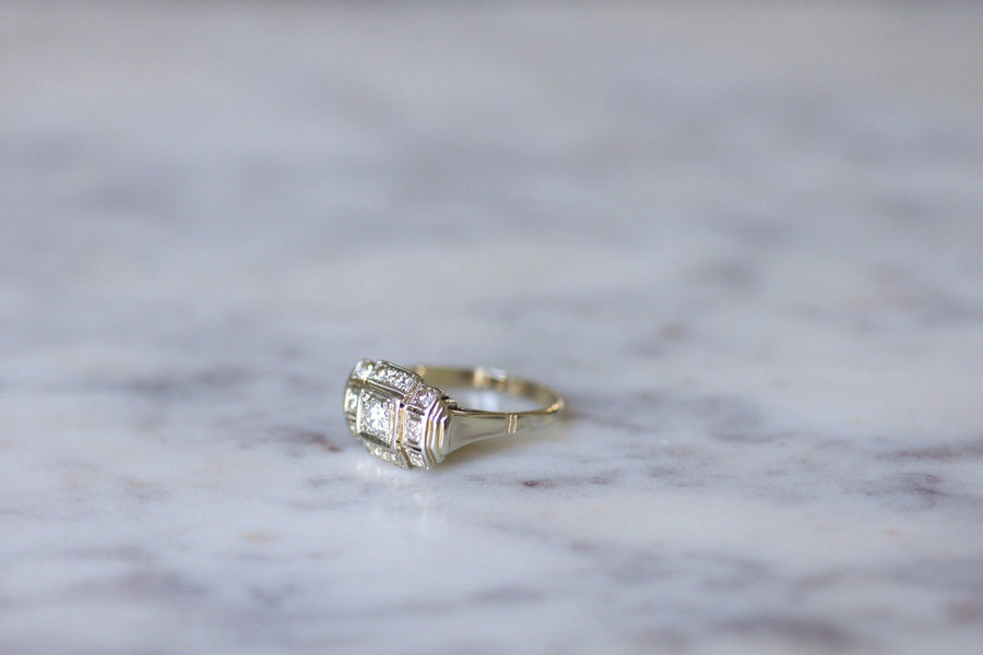 アールデコ調のプラチナとダイヤモンドのリング - Penelope Gallery