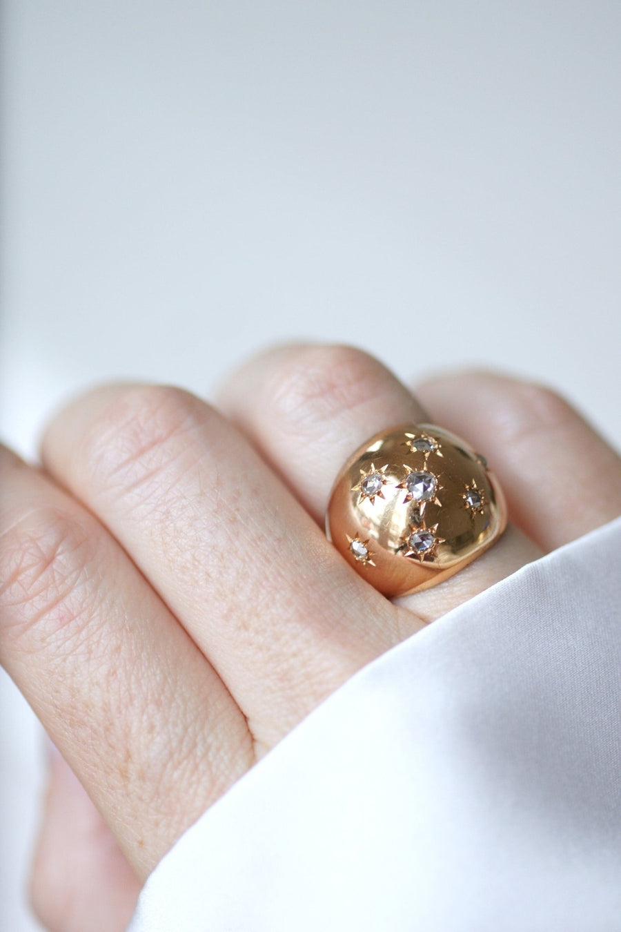 ピンクゴールドとダイヤモンドの星座リング - Galerie Pénélope
