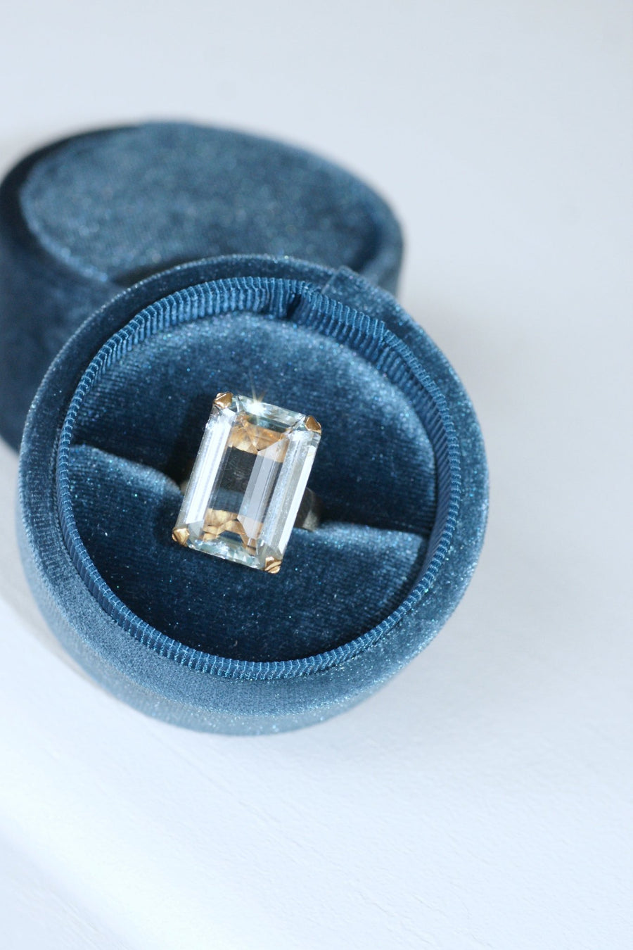 ヴィンテージ アクアマリン カクテルリング 15 Cts ローズゴールド - Penelope Gallery