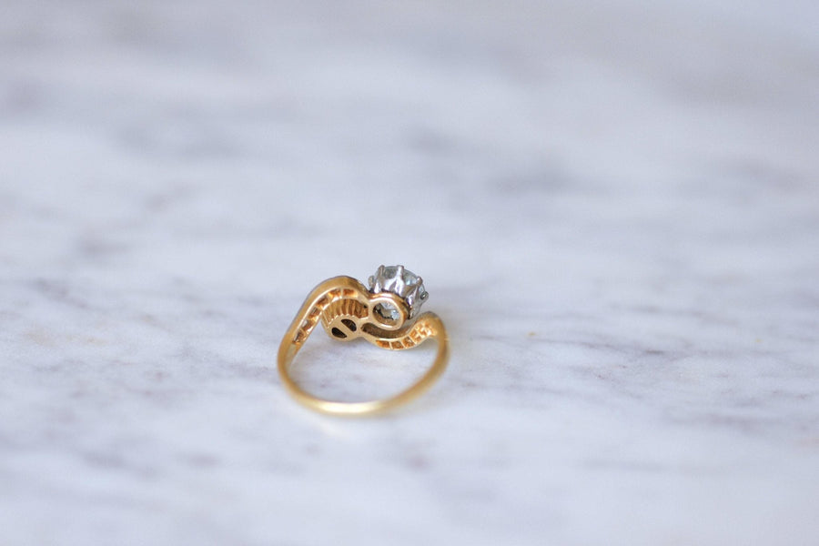 アンティークのアクアマリン、パール、ダイヤモンドのリング - Penelope Gallery