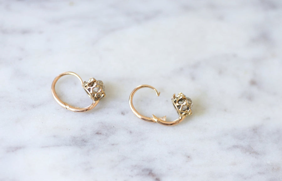 アンティーク ダイヤモンド ピアス 1.00 Ct - Galerie Pénélope