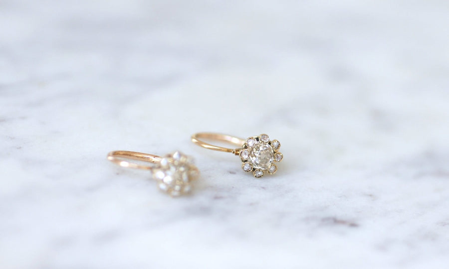 アンティーク ダイヤモンド ピアス 1.00 Ct - Galerie Pénélope