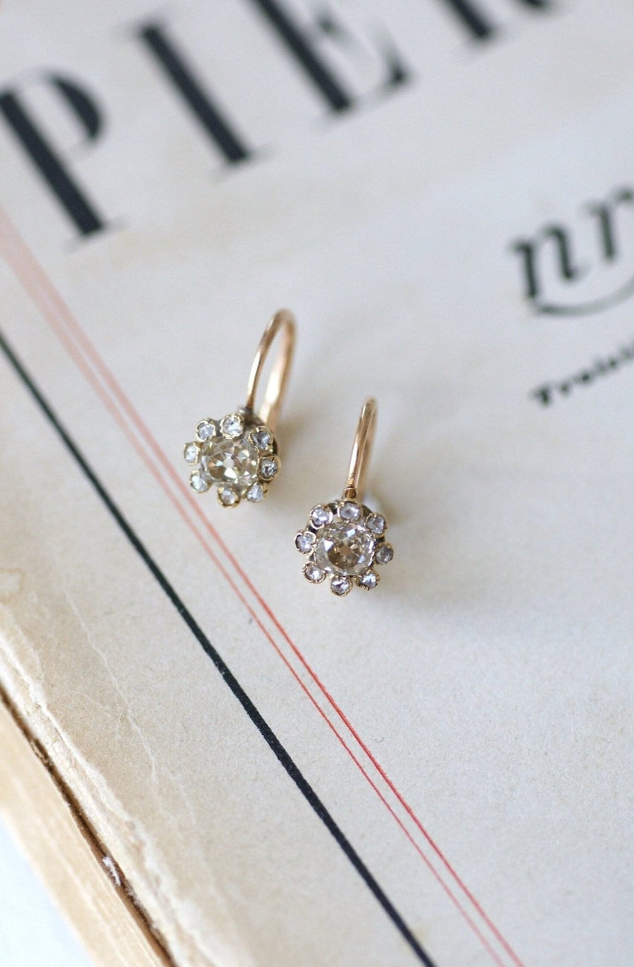 アンティーク ダイヤモンド ピアス 1.00 Ct - Galerie Pénélope