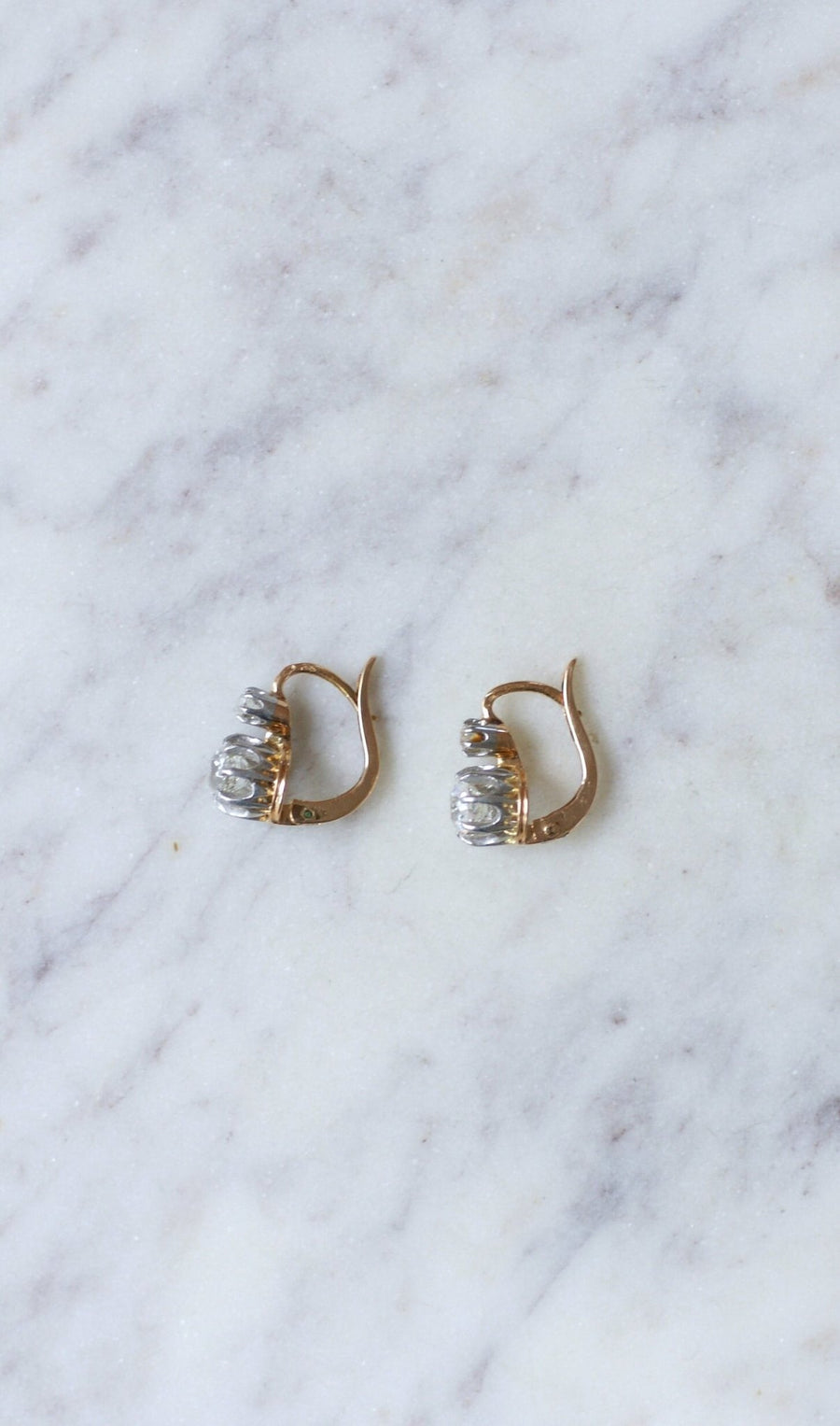 アンティーク ダイヤモンド 1.10 ct スリーパー イヤリング - Galerie Pénélope