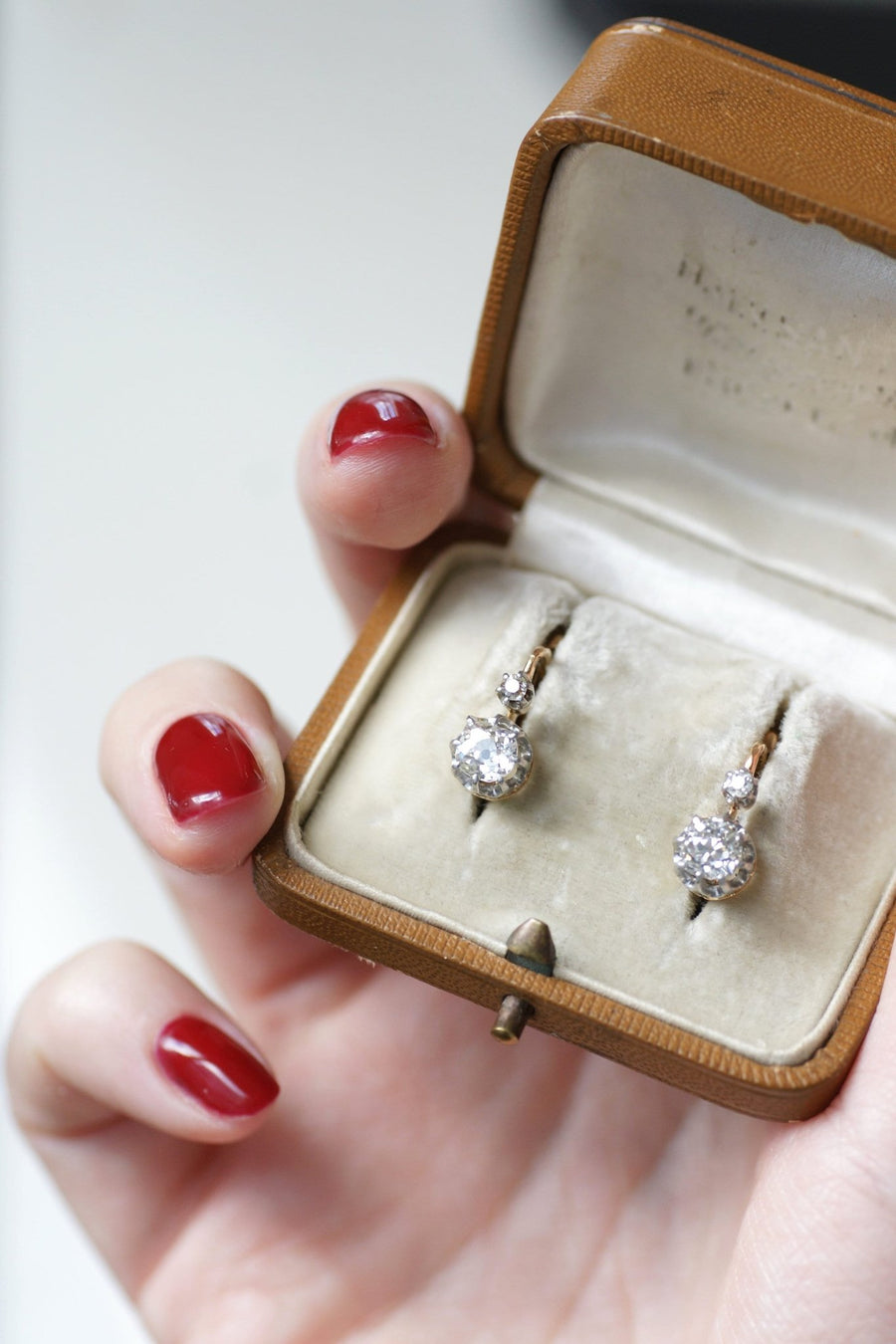 アンティーク ダイヤモンド 1.10 ct スリーパー イヤリング - Galerie Pénélope