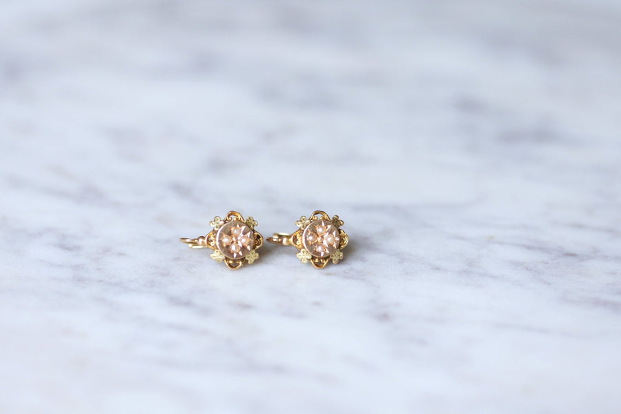 アンティークピンクゴールドのスリーパーピアス - Penelope Gallery