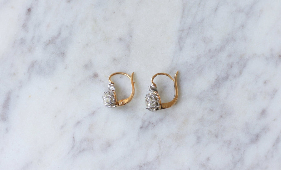 クッション ダイヤモンド ピアス 1.20カラット - Galerie Pénélope