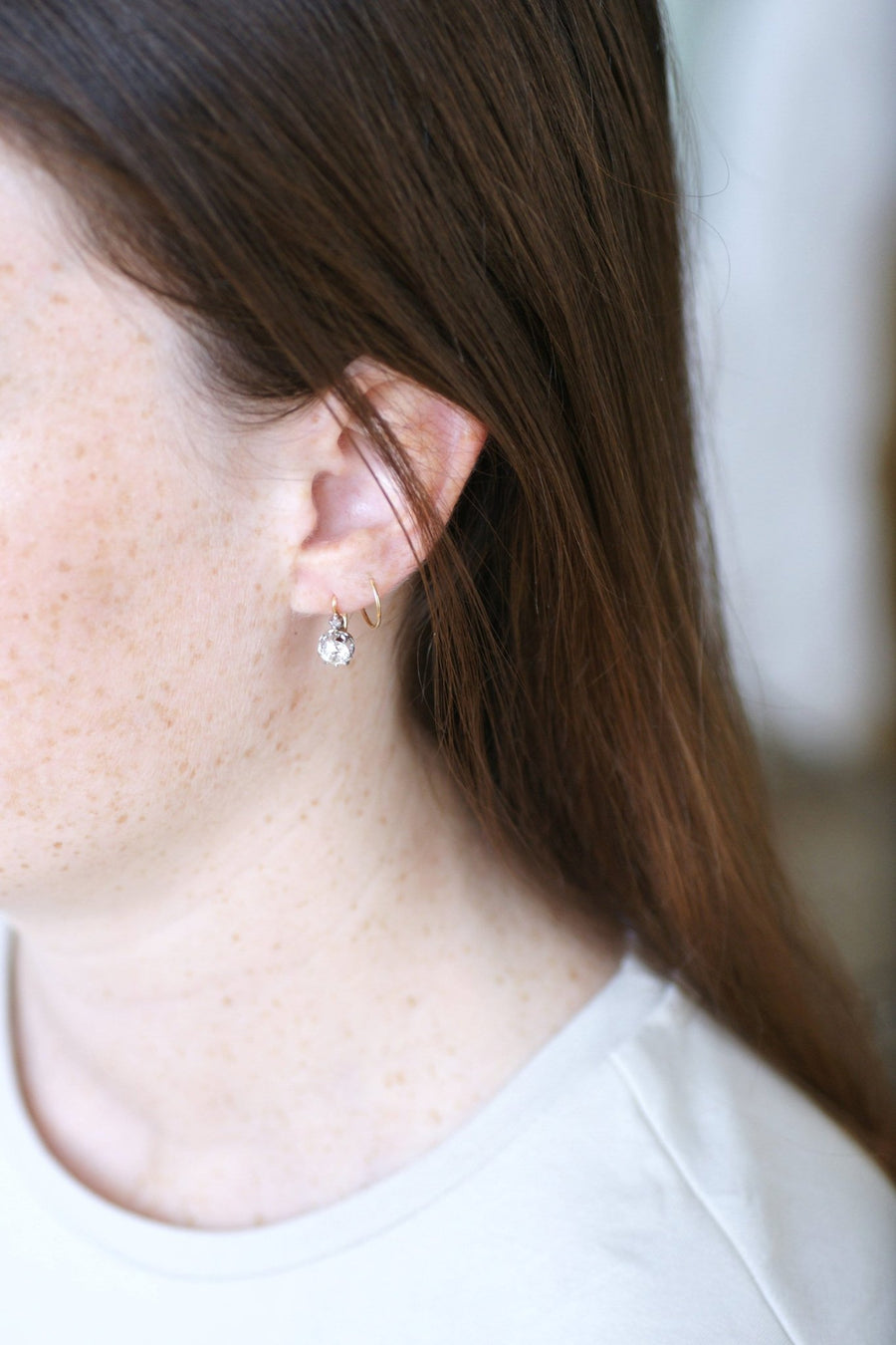 クッション ダイヤモンド ピアス 1.20カラット - Galerie Pénélope