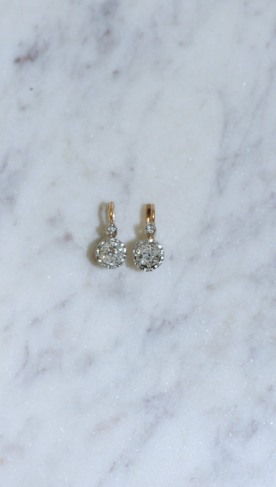 クッション ダイヤモンド ピアス 1.20カラット - Galerie Pénélope