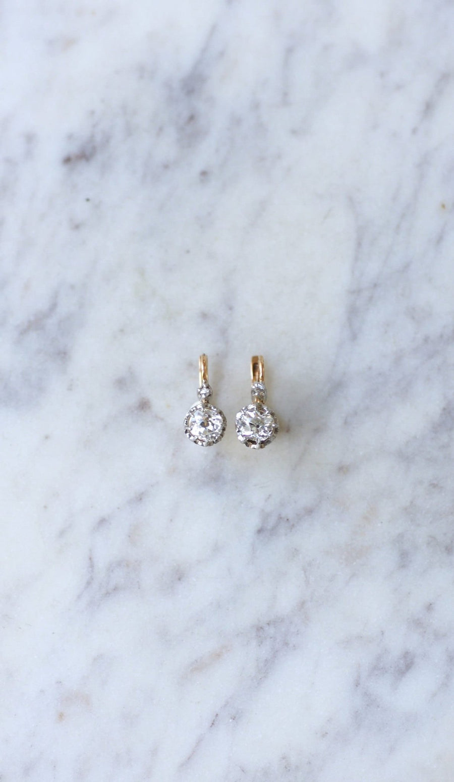 クッション ダイヤモンド ピアス 1.20カラット - Galerie Pénélope