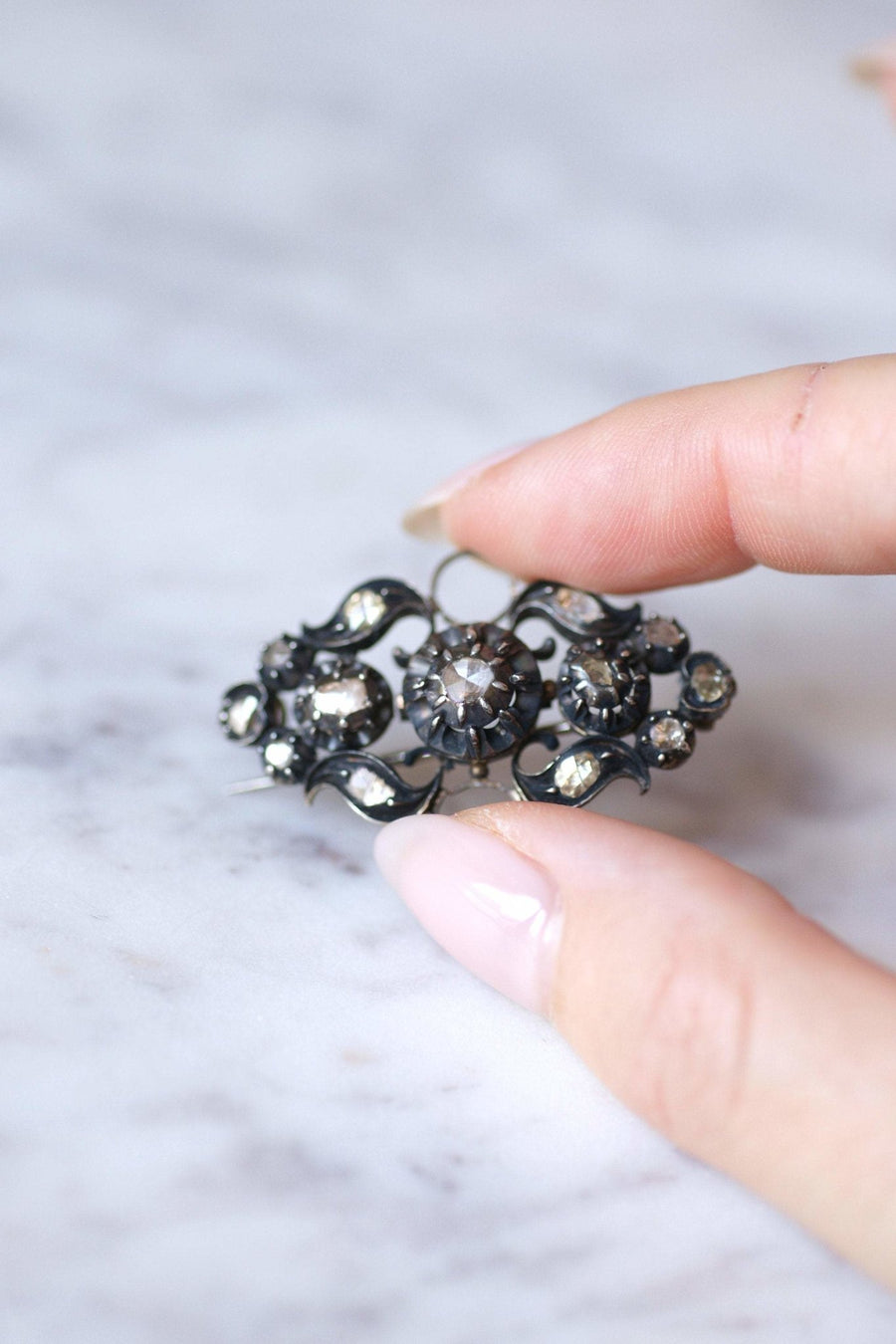 ヴィクトリア朝時代の金・銀・ダイヤモンドのブローチ - Galerie Pénélope