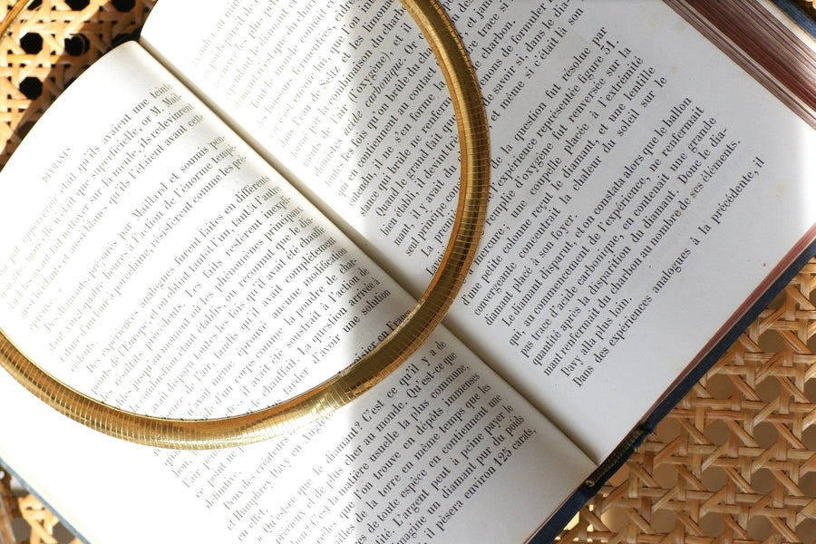 オメガ ヴィンテージ イエローゴールド ケーブルネックレス - Galerie Pénélope