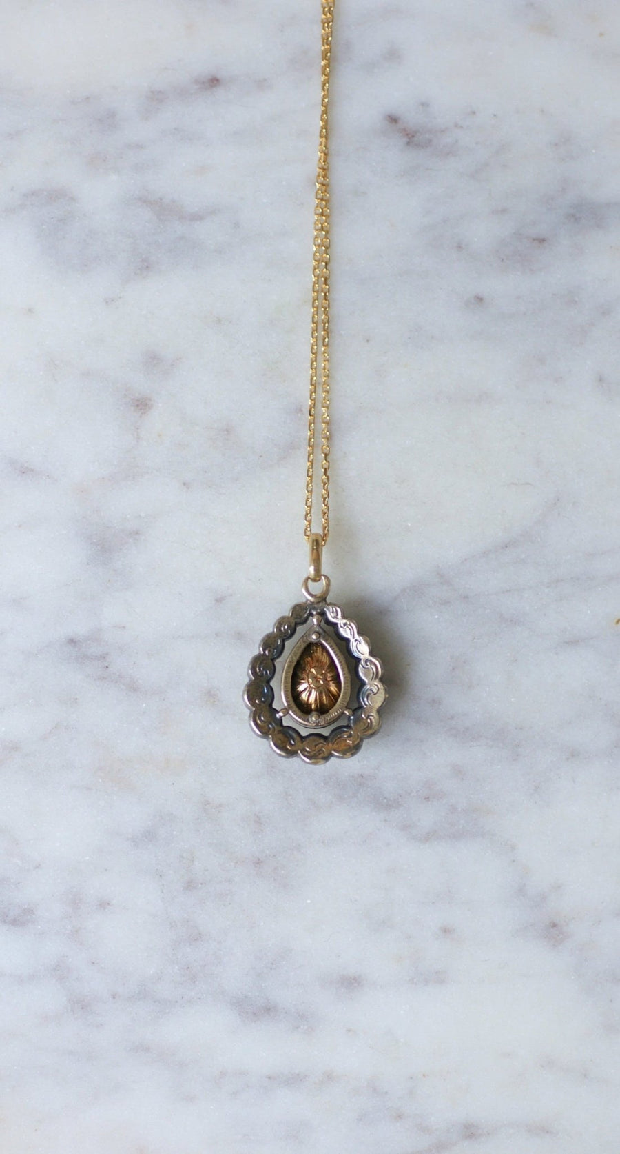 グリーンベリルとダイヤモンドのペンダントネックレス - Galerie Pénélope