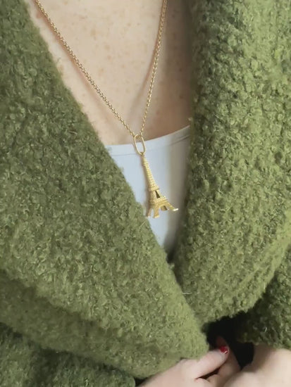 ヴィンテージ エッフェル塔 チャーム ペンダント イエローゴールド