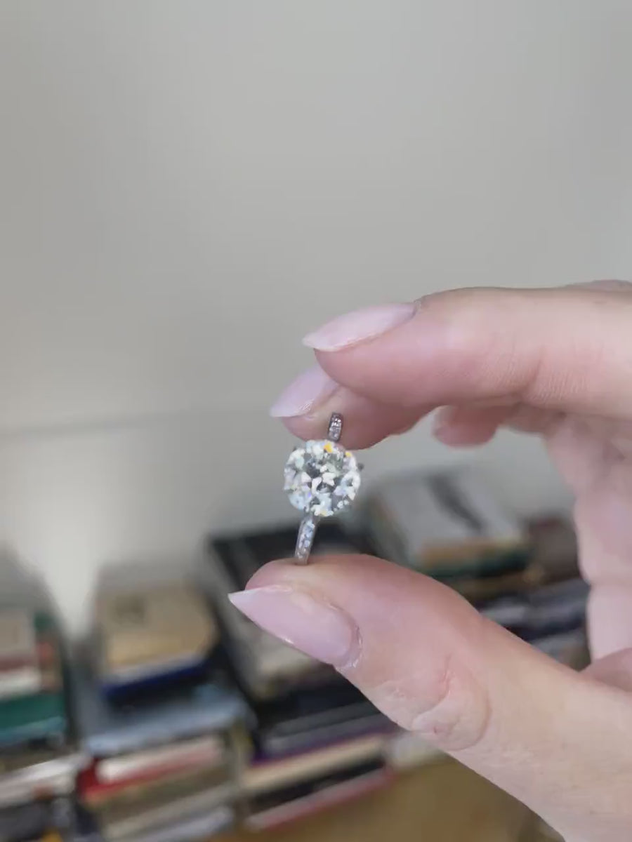 エンゲージリング、ソリテール ベルエポック ダイヤモンド 1.70Ct