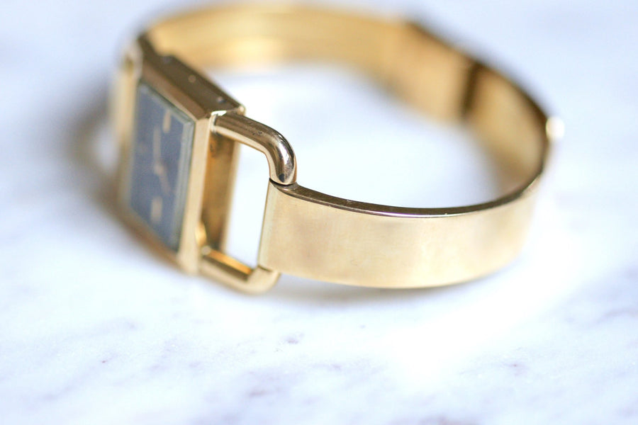 Etrier Jaeger LeCoultre for Hermès Women's all-gold mechanical watch, 1970s - Galerie Pénélope