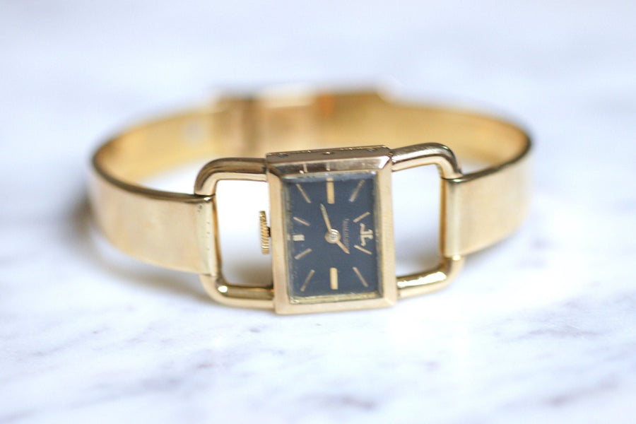 Etrier Jaeger LeCoultre for Hermès Women's all-gold mechanical watch, 1970s - Galerie Pénélope