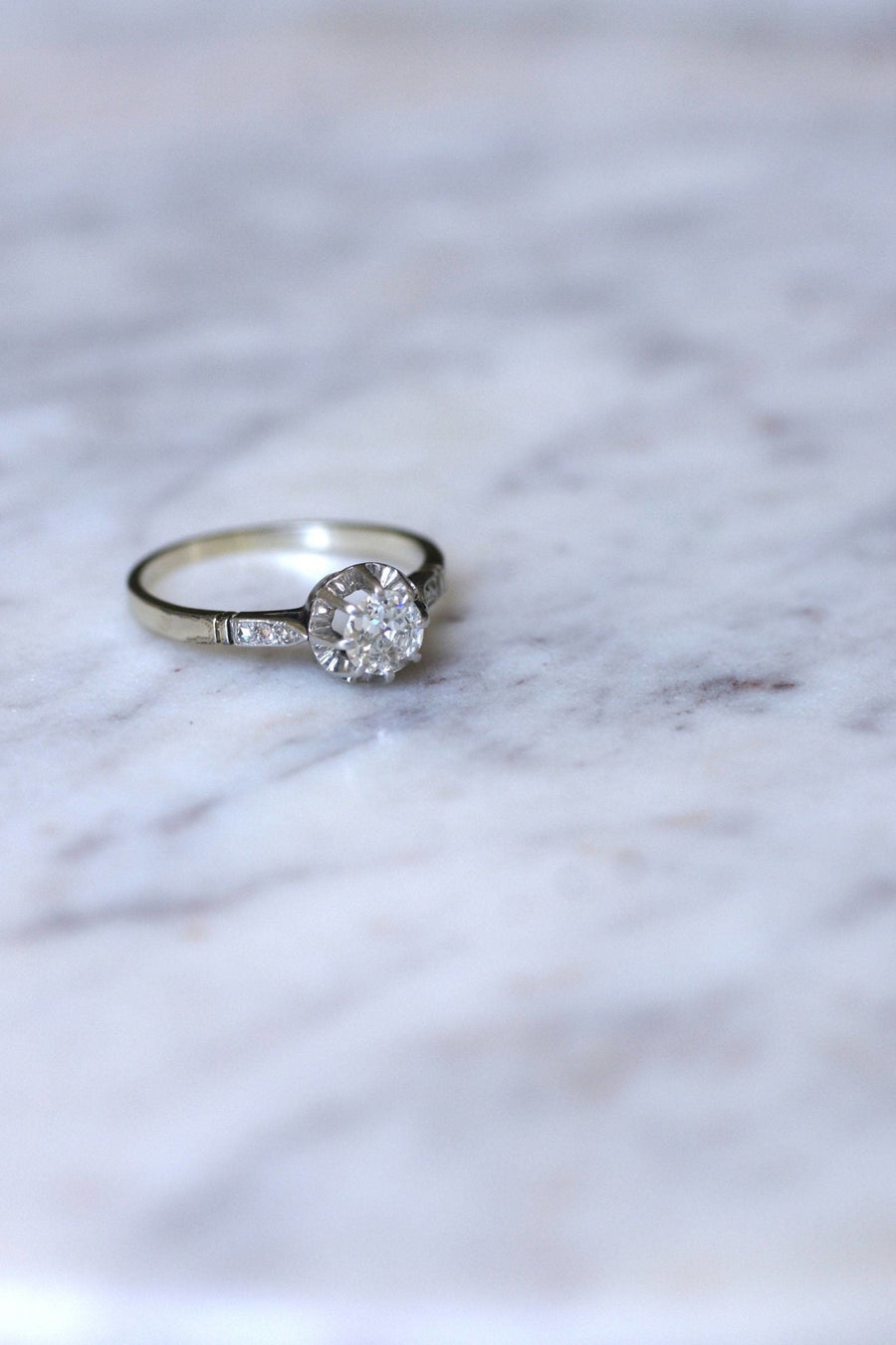 アール・デコ ダイヤモンド ソリテール 0.50 Ct - Penelope Gallery